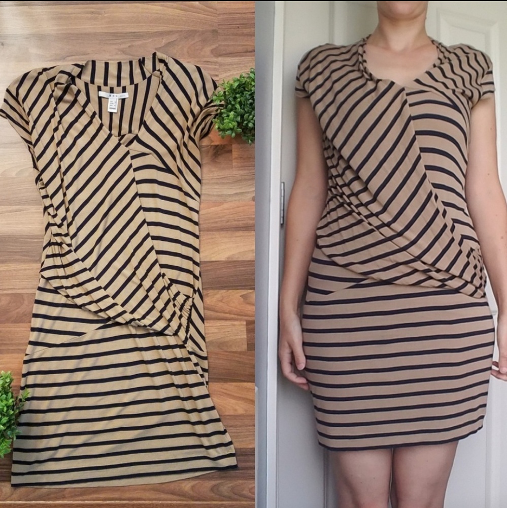 MNG by Mango gathered striped dress